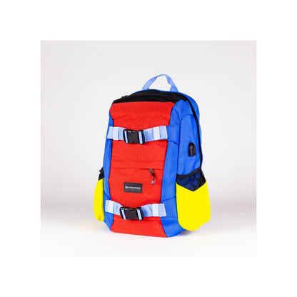 HY Skateboard Backpack Kenter - Red Blue Yel - LocoSonix