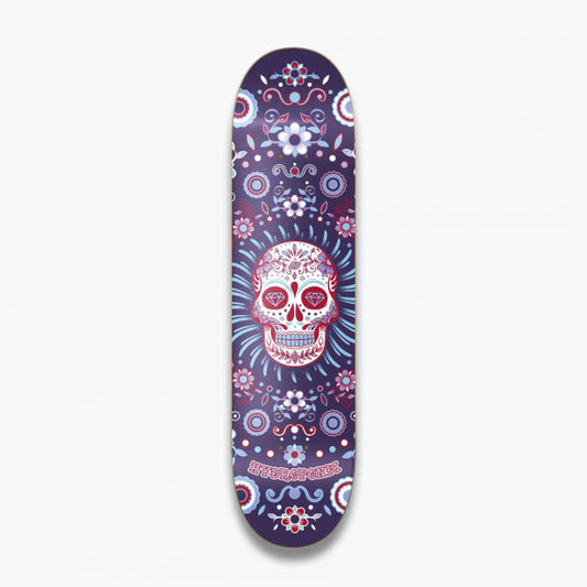 HydroPonic Mexican Skull Skateboard Deck - Blue