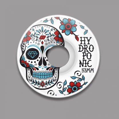 HydroPonic Mexican Skull Skateboard Wheels - Turquoise 53mm 100A [set/4]
