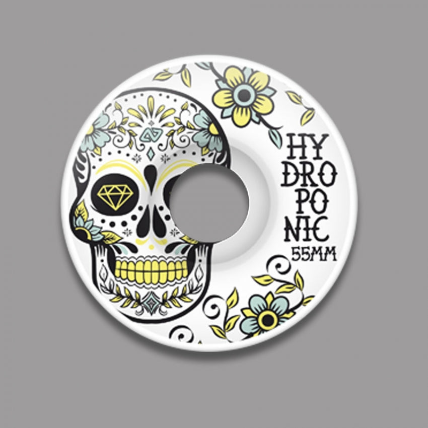 HydroPonic Mexican Skull Skateboard Wheels - Yellow 55mm 100A [set/4]
