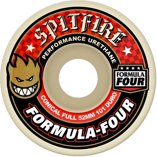 Spitfire F4 Conical Full Skateboard Wheels - Red 101A [set/4]