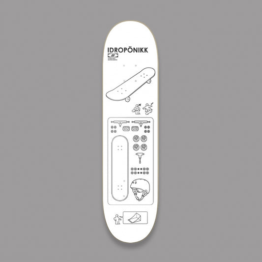 HydroPonic Hykea White Skateboard Deck 8"