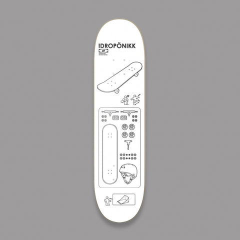HydroPonic HYKEA WHITE Skateboard Deck 8"