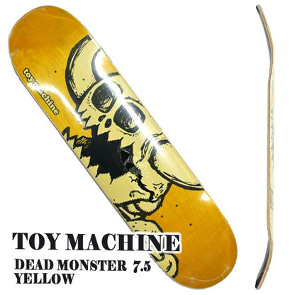 Toy Machine Dead Monster Skateboard Deck - Yellow 7.5"