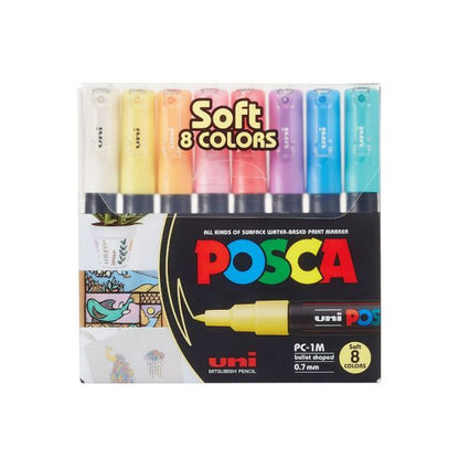 POSCA PC-1M Paint Marker Set 0.7mm [8C] Soft Colors