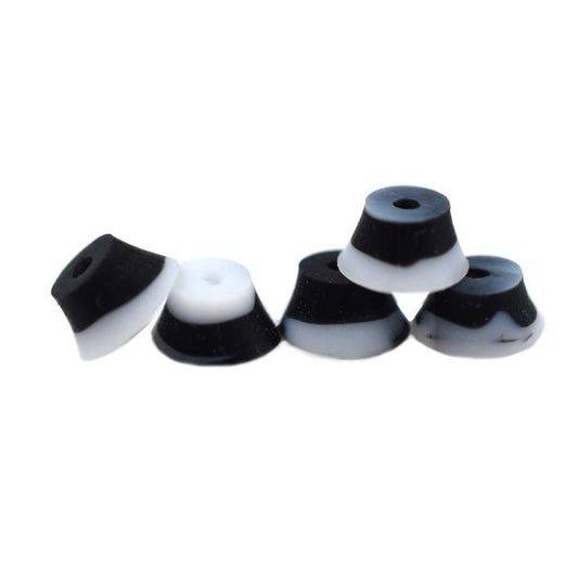 Teak Fingerboard Bubble Bushings - Black/White Swirl - LocoSonix