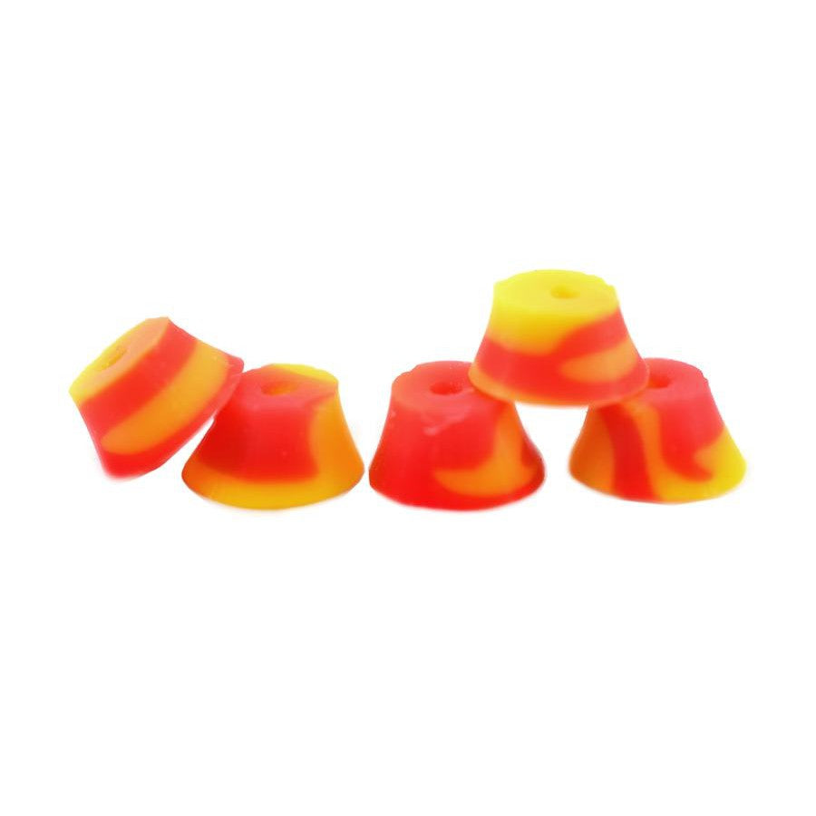 Teak Fingerboard Bubble Bushings - Red/Yellow Swirl - LocoSonix