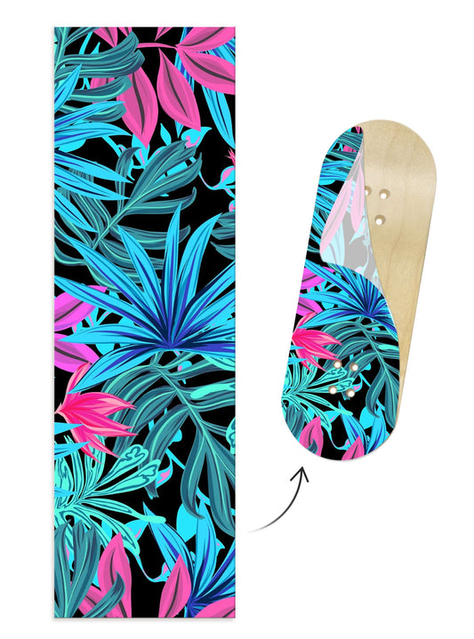 Teak Fingerboard Deck Graphic Wrap - Vibrant Leaves 35x110mm